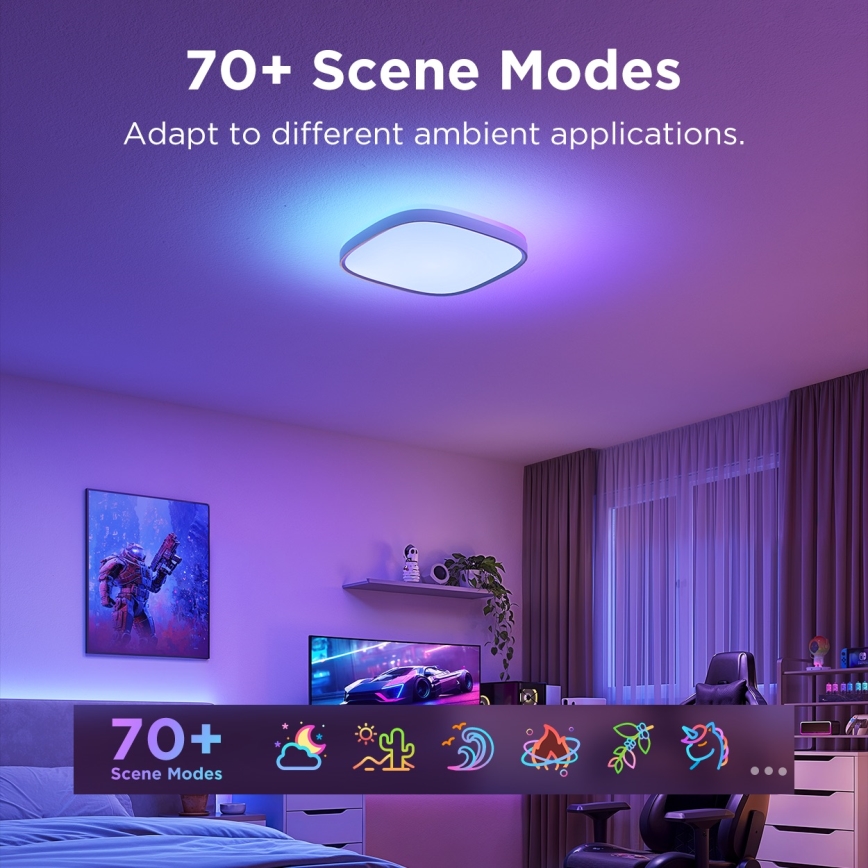 Govee - LED RGBIC Φωτιστικό οροφής dimming LED/24W/230V 2700-6500K Wi-Fi