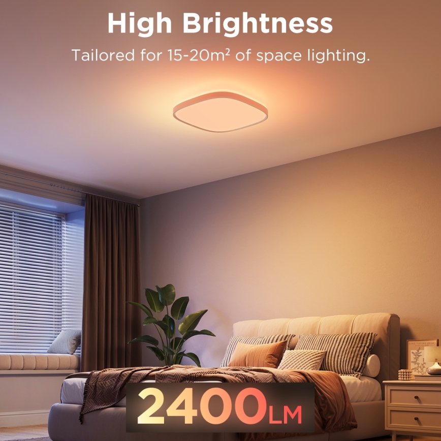 Govee - LED RGBIC Φωτιστικό οροφής dimming LED/24W/230V 2700-6500K Wi-Fi