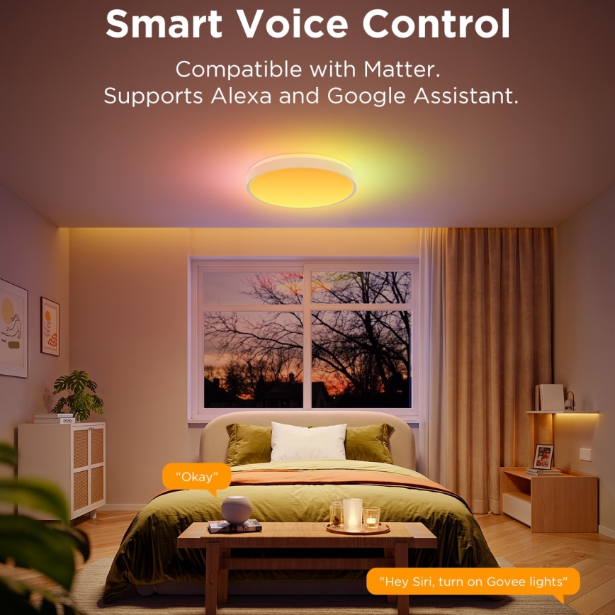 Govee - LED RGBIC Φωτιστικό οροφής dimming LED/49W/230V 2700-6500K Wi-Fi