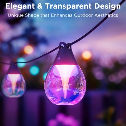 Govee - LED RGBICW Dimming Εξωτερικού χώρου διακοσμητικά λαμπάκια LED/24W/230V IP67 2700-6500K Wi-Fi