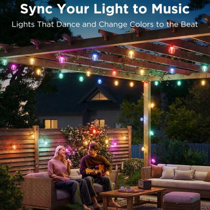 Govee - LED RGBICW Dimming Εξωτερικού χώρου διακοσμητικά λαμπάκια LED/24W/230V IP67 2700-6500K Wi-Fi