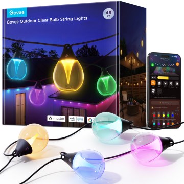Govee - LED RGBICW Dimming Εξωτερικού χώρου διακοσμητικά λαμπάκια LED/24W/230V IP67 2700-6500K Wi-Fi