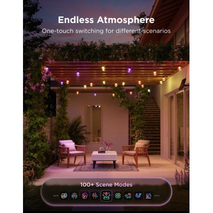 Govee - LED RGBICW Ηλιακή γιρλάντα 8xLED/6W/5V Wi-Fi Matter IP67