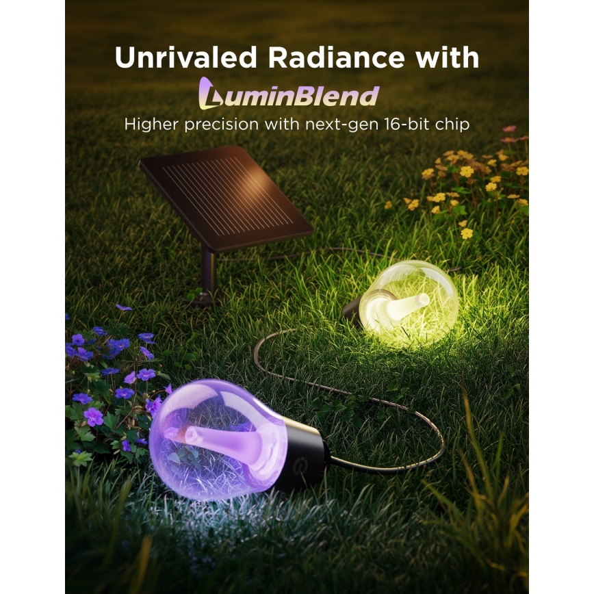 Govee - LED RGBICW Ηλιακή γιρλάντα 8xLED/6W/5V Wi-Fi Matter IP67