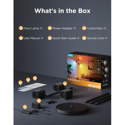 Govee - LED RGBICWW Ρυθμιζόμενη επιδαπέδια λάμπα TREE MATTER LED/48W/230V Wi-Fi