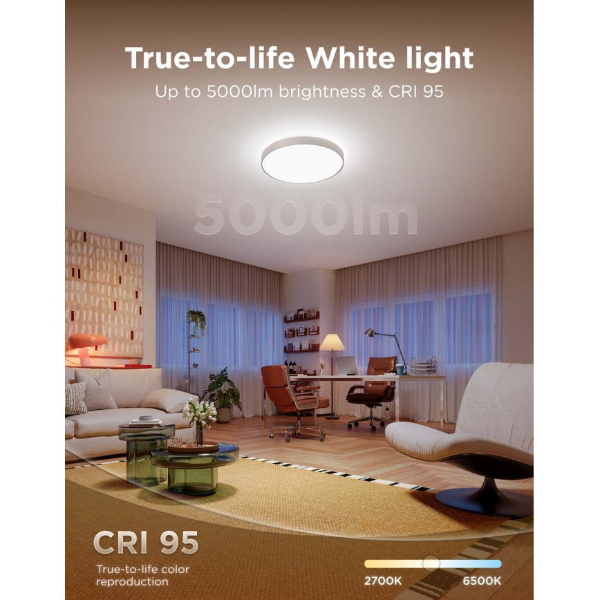 Govee - LED RGBICWW Ρυθμιζόμενο φωτιστικό οροφής LED/55W/230V Ø 53 cm Matter Wi-Fi