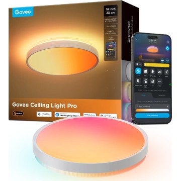 Govee - LED RGBICWW Ρυθμιζόμενο φωτιστικό οροφής LED/55W/230V διάμ. 46 cm Matter Wi-Fi