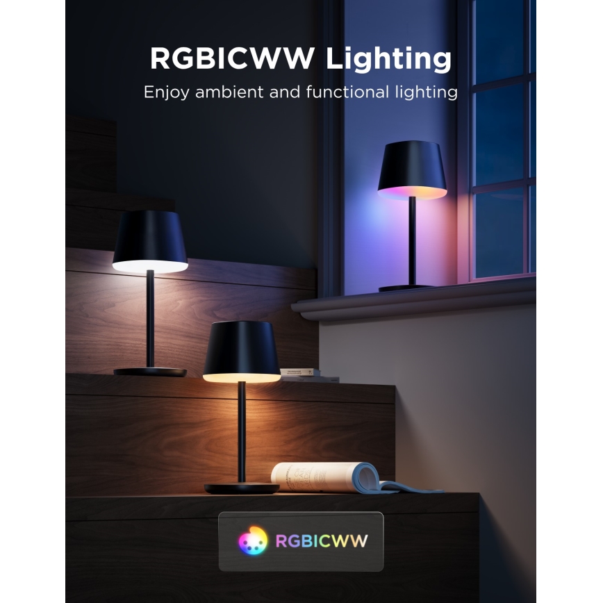 Govee - LED RGBICWW Ρυθμιζόμενη επιτραπέζια λάμπα CLASSIC MATTER LED/10W/5V 4800mAh Wi-Fi
