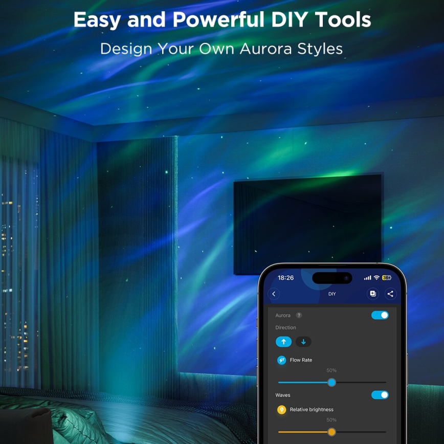Govee - LED RGBW Galaxy Φωτισμός Projector Pro Wi-Fi Matter
