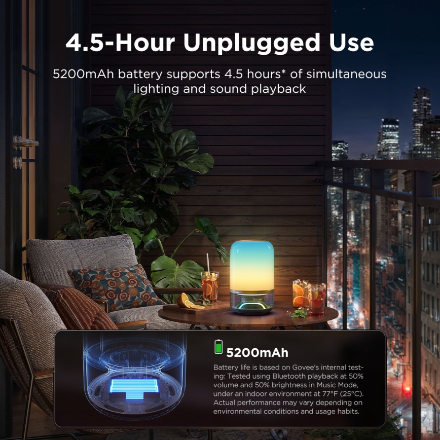 Govee - LED RGBW ρυθμιζόμενη επιτραπέζια λάμπα με ηχείο LED/36W/12V Wi-Fi