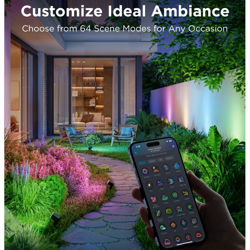 Govee - ΣΕΤ 2x LED RGBWW Dimming προβολέας LED/12W/230V IP67 2700-6500K Wi-Fi