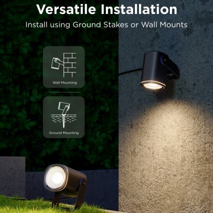 Govee - ΣΕΤ 2x LED RGBWW Dimming προβολέας LED/12W/230V IP67 2700-6500K Wi-Fi