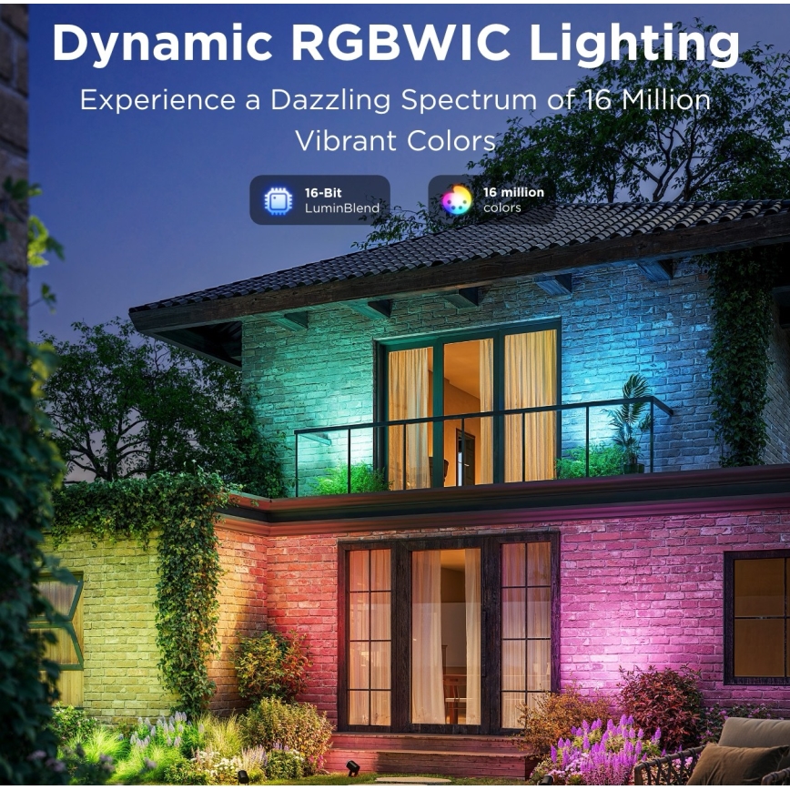 Govee - ΣΕΤ 2x LED RGBWW Dimming προβολέας LED/12W/230V IP67 2700-6500K Wi-Fi