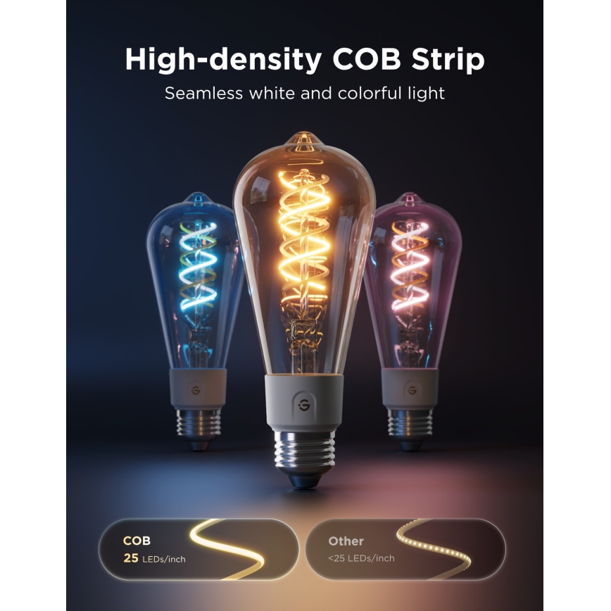 Govee - LED RGBWW Ρυθμιζόμενη λάμπα Smart MATTER ST64 E27/5W/230V 2700-6500K Wi-Fi