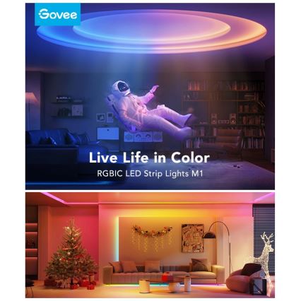 Govee - M1 PRO PREMIUM Smart RGBICW+ LED extension ταινία 1m Wi-Fi Matter