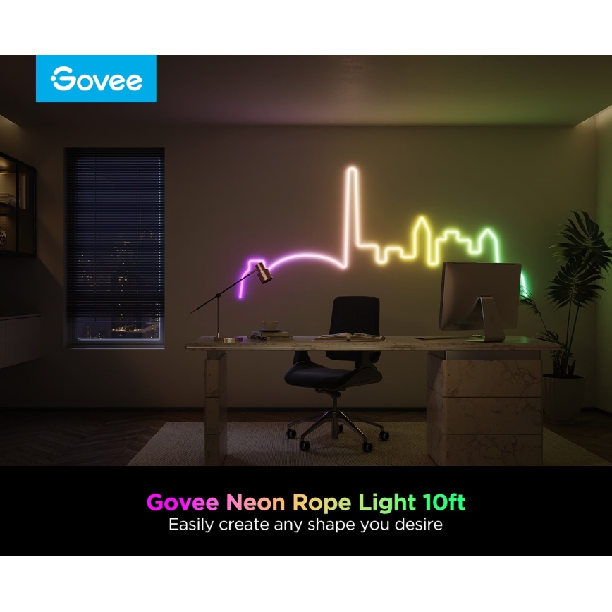 Govee - Neon 2 MATTER Ταινία LED εύκαμπτη 3m RGBIC Wi-Fi IP67