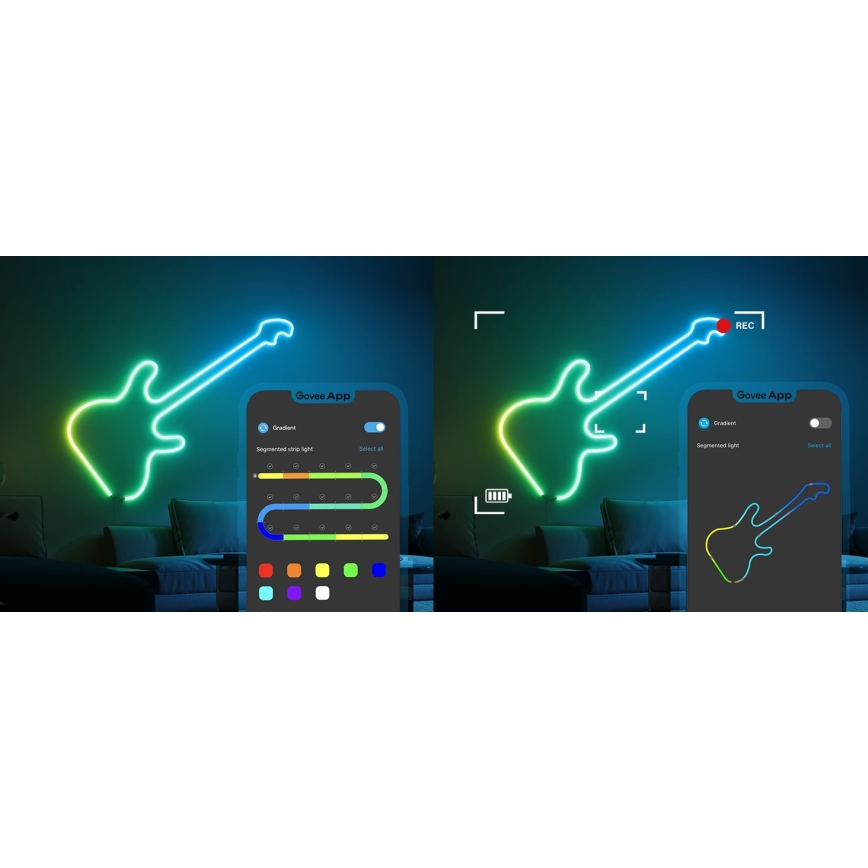 Govee - Neon 2 MATTER Ταινία LED εύκαμπτη 3m RGBIC Wi-Fi IP67