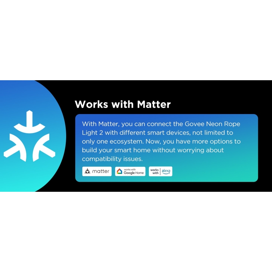 Govee - Neon 2 MATTER Ταινία LED εύκαμπτη 3m RGBIC Wi-Fi IP67