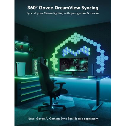 Govee - Neon LED επιτραπέζιος οπίσθιος φωτισμός 3m RGBIC Wi-Fi
