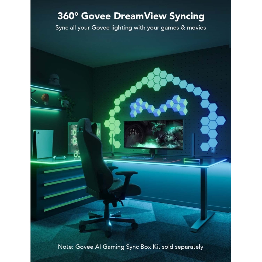 Govee - Neon LED επιτραπέζιος οπίσθιος φωτισμός 3m RGBIC Wi-Fi
