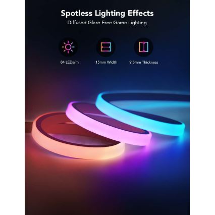 Govee - Neon LED επιτραπέζιος οπίσθιος φωτισμός 3m RGBIC Wi-Fi