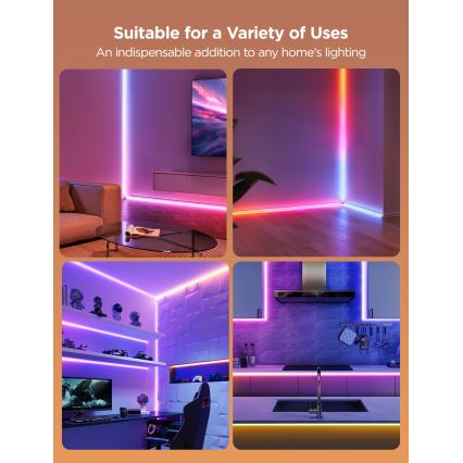 Govee - Neon MATTER LED γωνιακή ταινία 5m RGBIC Wi-Fi