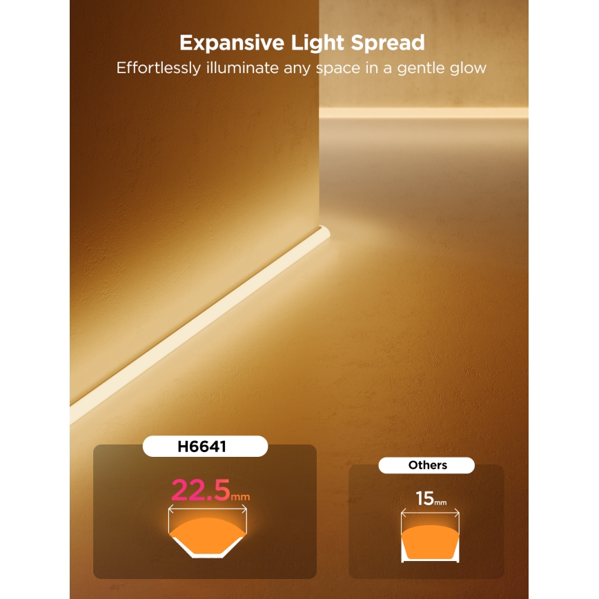 Govee - Neon MATTER LED γωνιακή ταινία 5m RGBIC Wi-Fi