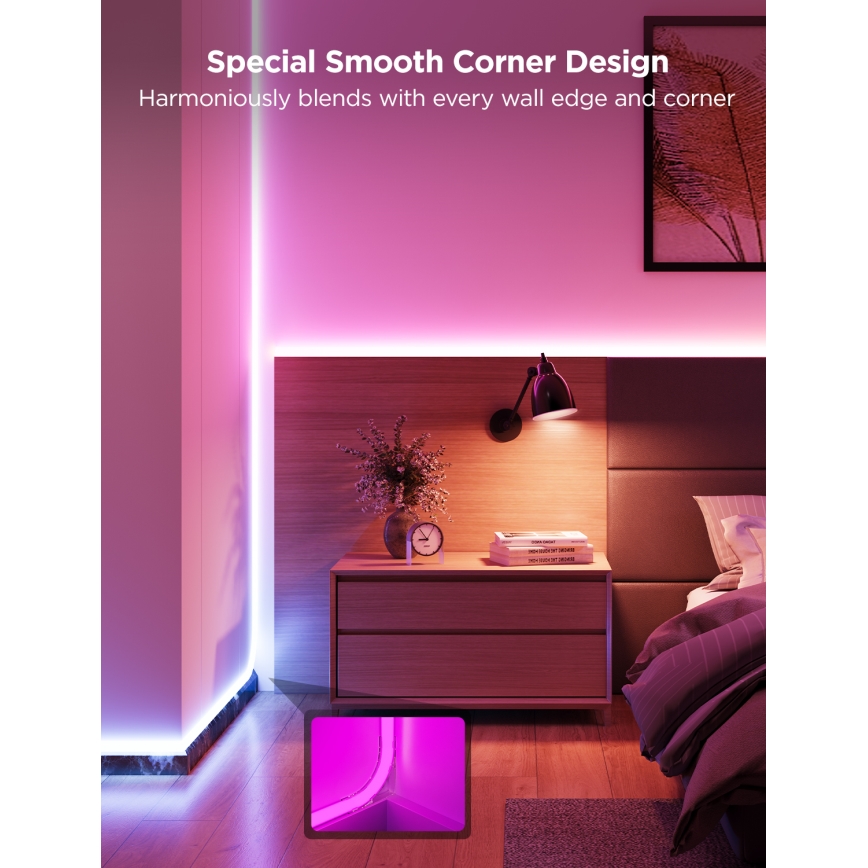 Govee - Neon MATTER LED γωνιακή ταινία 5m RGBIC Wi-Fi