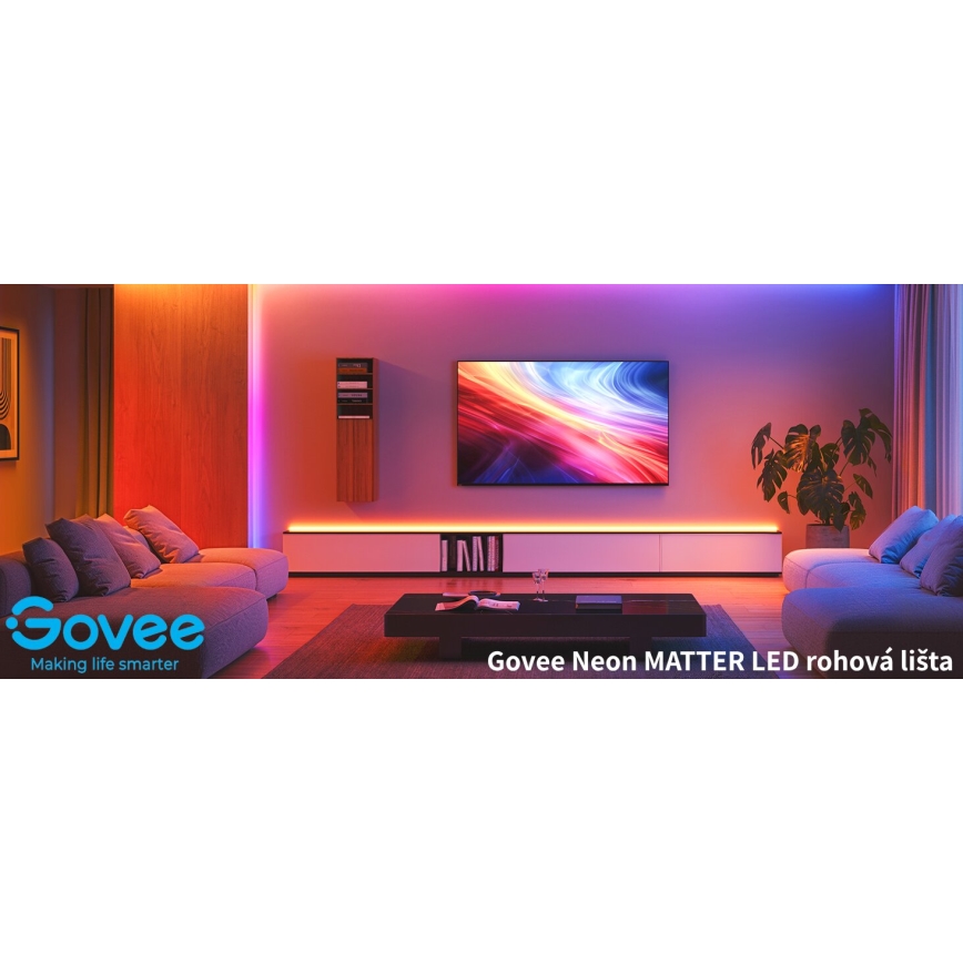 Govee - Neon MATTER LED γωνιακή ταινία 5m RGBIC Wi-Fi