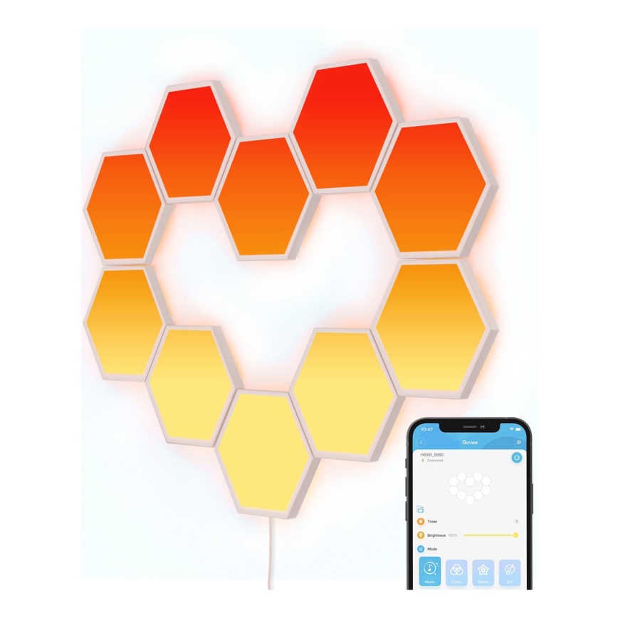 Govee - ΣΕΤ 10x Ρυθμιζόμενα LED RGB πάνελ LED/36W/230V Wi-Fi