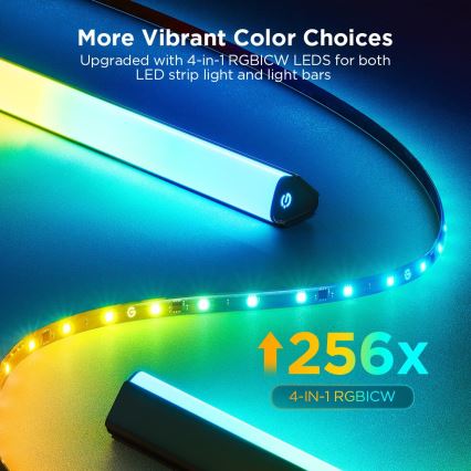 Govee - ΣΕΤ 2x Backlight TV 55-65 SMART LED οπίσθιος φωτισμός RGBICW Wi-Fi