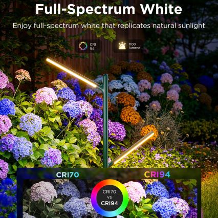 Govee - ΣΕΤ 2x LED RGBICWW Dimming Εξωτερικού χώρου φωτιστικό LED/18W/230V IP66 2700-6500K Wi-Fi