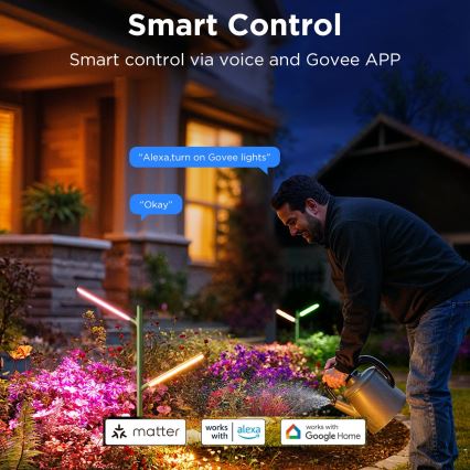 Govee - ΣΕΤ 2x LED RGBICWW Dimming Εξωτερικού χώρου φωτιστικό LED/18W/230V IP66 2700-6500K Wi-Fi