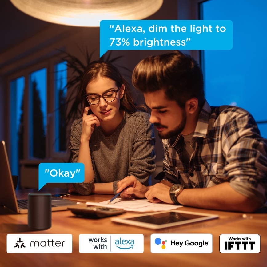 Govee - Σετ 2x LED ρυθμιζόμενη λάμπα Smart MATTER A60 E27/9W/230V 2700-6500K Wi-Fi