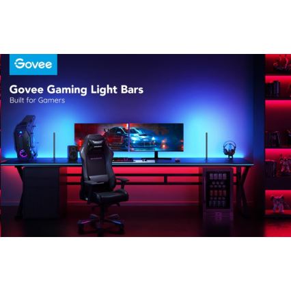 Govee - Σετ 2x Smart Gaming Wi-Fi LED RGBIC πάνελ + Smart Dual μαύρο + τηλεχειριστήριο