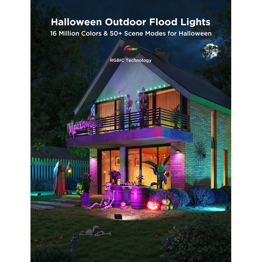 Govee - Σετ 4 τεμ. LED RGBICWW Ρυθμιζόμενος προβολέας LED/24W/230V IP66 Matter Wi-Fi