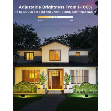 Govee - Σετ 4 τεμ. LED RGBICWW Ρυθμιζόμενος προβολέας LED/24W/230V IP66 Matter Wi-Fi