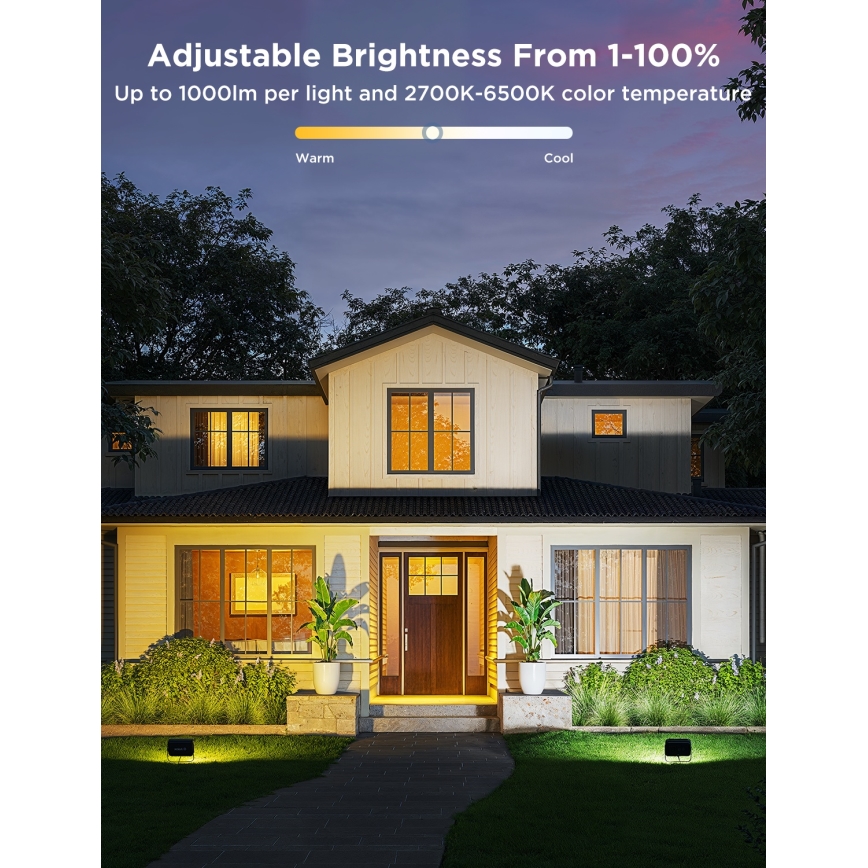 Govee - Σετ 4 τεμ. LED RGBICWW Ρυθμιζόμενος προβολέας LED/24W/230V IP66 Matter Wi-Fi