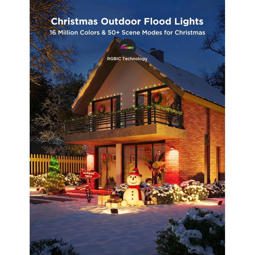 Govee - Σετ 4 τεμ. LED RGBICWW Ρυθμιζόμενος προβολέας LED/24W/230V IP66 Matter Wi-Fi