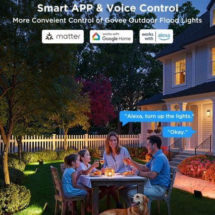 Govee - Σετ 4 τεμ. LED RGBICWW Ρυθμιζόμενος προβολέας LED/24W/230V IP66 Matter Wi-Fi