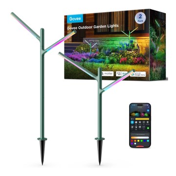 Govee - ΣΕΤ 2x LED RGBICWW Dimming Εξωτερικού χώρου φωτιστικό LED/18W/230V IP66 2700-6500K Wi-Fi