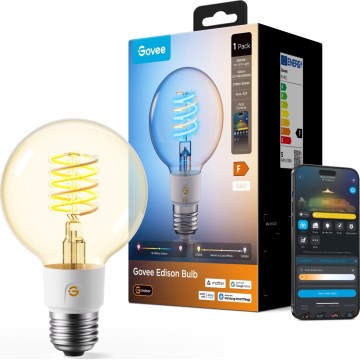 Govee - Ρυθμιζόμενος λαμπτήρας LED RGBWW Smart MATTER G80 E27/5W/230V 2700-6500K Wi-Fi