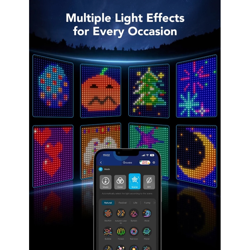 Govee - RGBIC Curtain Φωτισμός 520 LED 1,5x2m Wi-Fi IP65