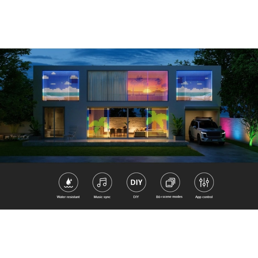 Govee - RGBIC Curtain Φωτισμός 520 LED 1,5x2m Wi-Fi IP65