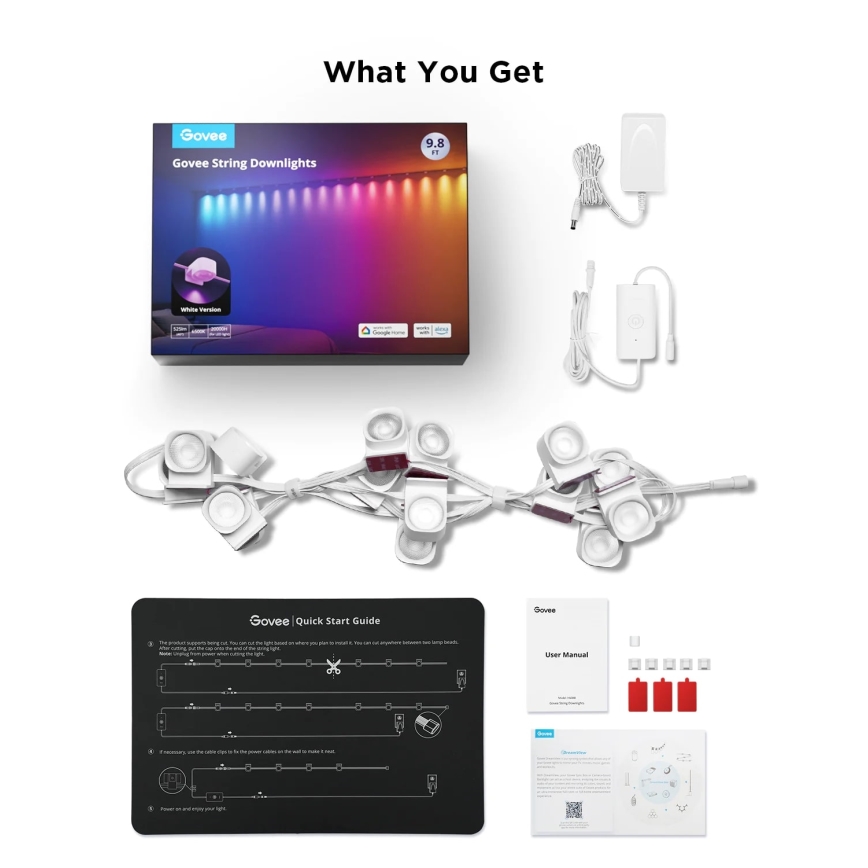 Govee - RGBIC LED String Downlights 5m Wi-Fi φωτισμός  τοίχου