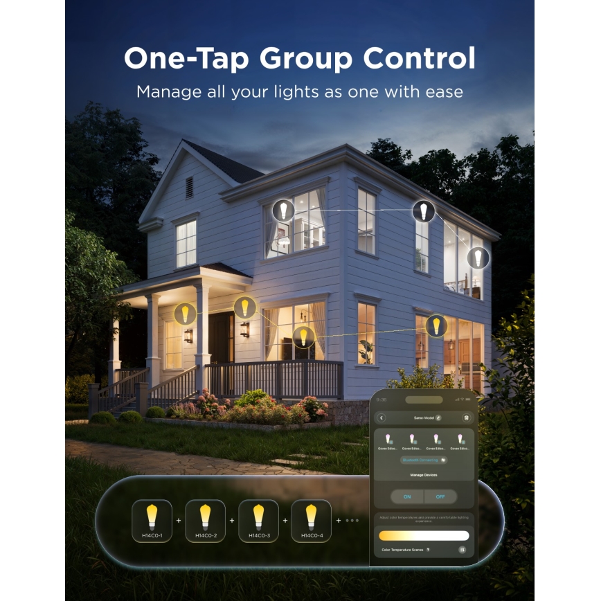 Govee - ΣΕΤ 2xLED RGBWW ρυθμιζόμενες λάμπες Smart MATTER ST64 E27/5W/230V 2700-6500K Wi-Fi