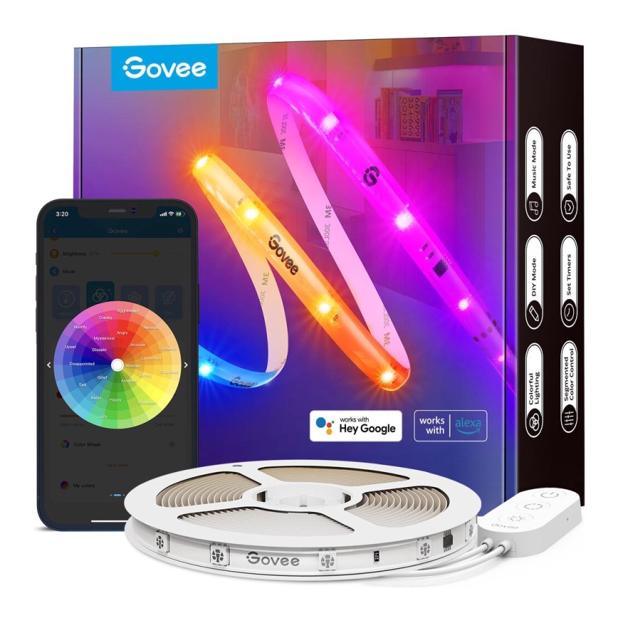 Govee - Wi-Fi RGBIC Smart PRO Ταινία LED 5m - extra ανθεκτική