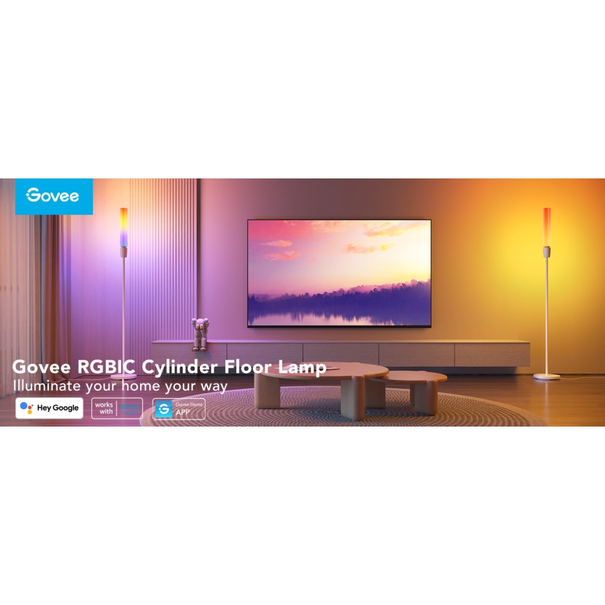 Govee - Επιδαπέδια λάμπα dimming LED CYLINDER SMART RGBICWW 2200-6500K