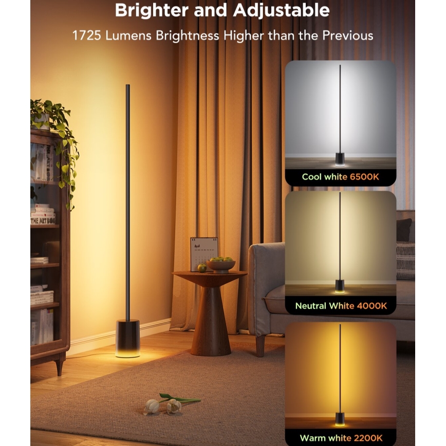 Govee - Επιδαπέδια λάμπα dimming LED Smart MATTER LED RGBICWW 2200-6500K Wi-Fi + τηλεχειριστήριο