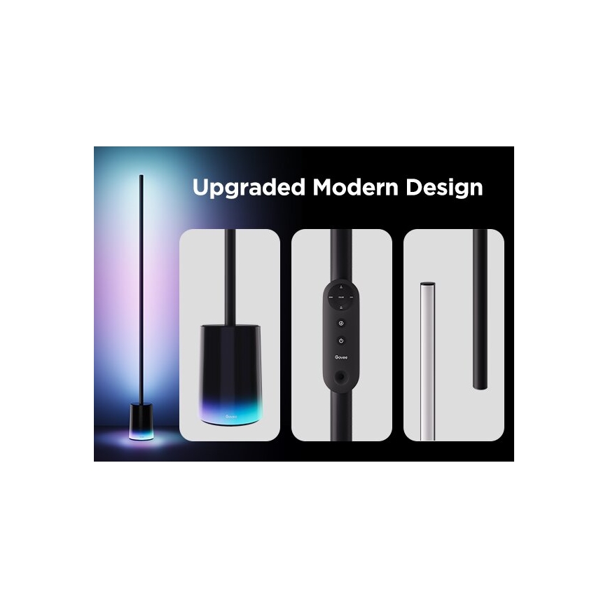 Govee - Επιδαπέδια λάμπα dimming LED Smart MATTER LED RGBICWW 2200-6500K Wi-Fi + τηλεχειριστήριο